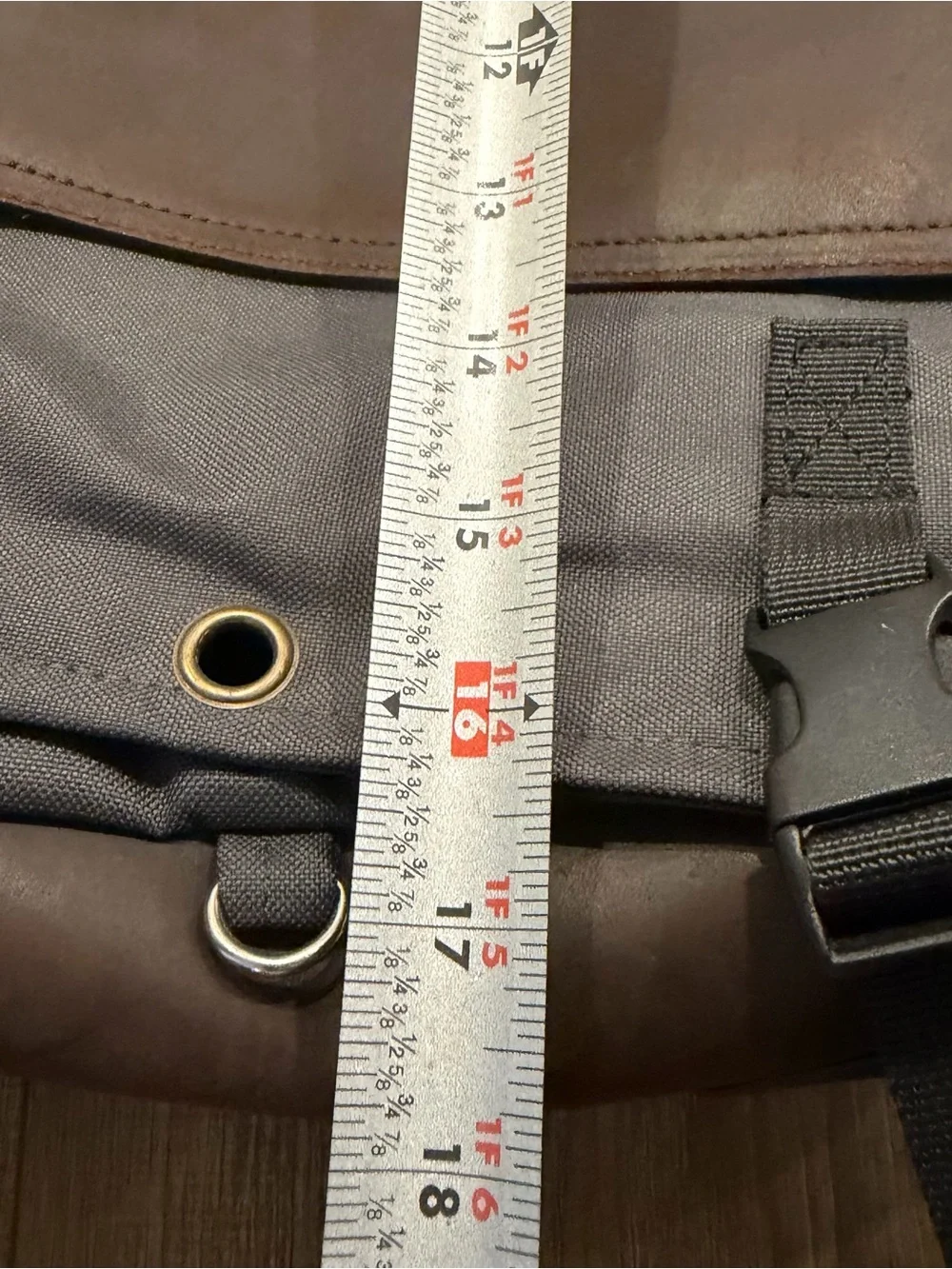 Faith Works handmade in Nepal Gray Canvas Backpack with Brown Leather Trim